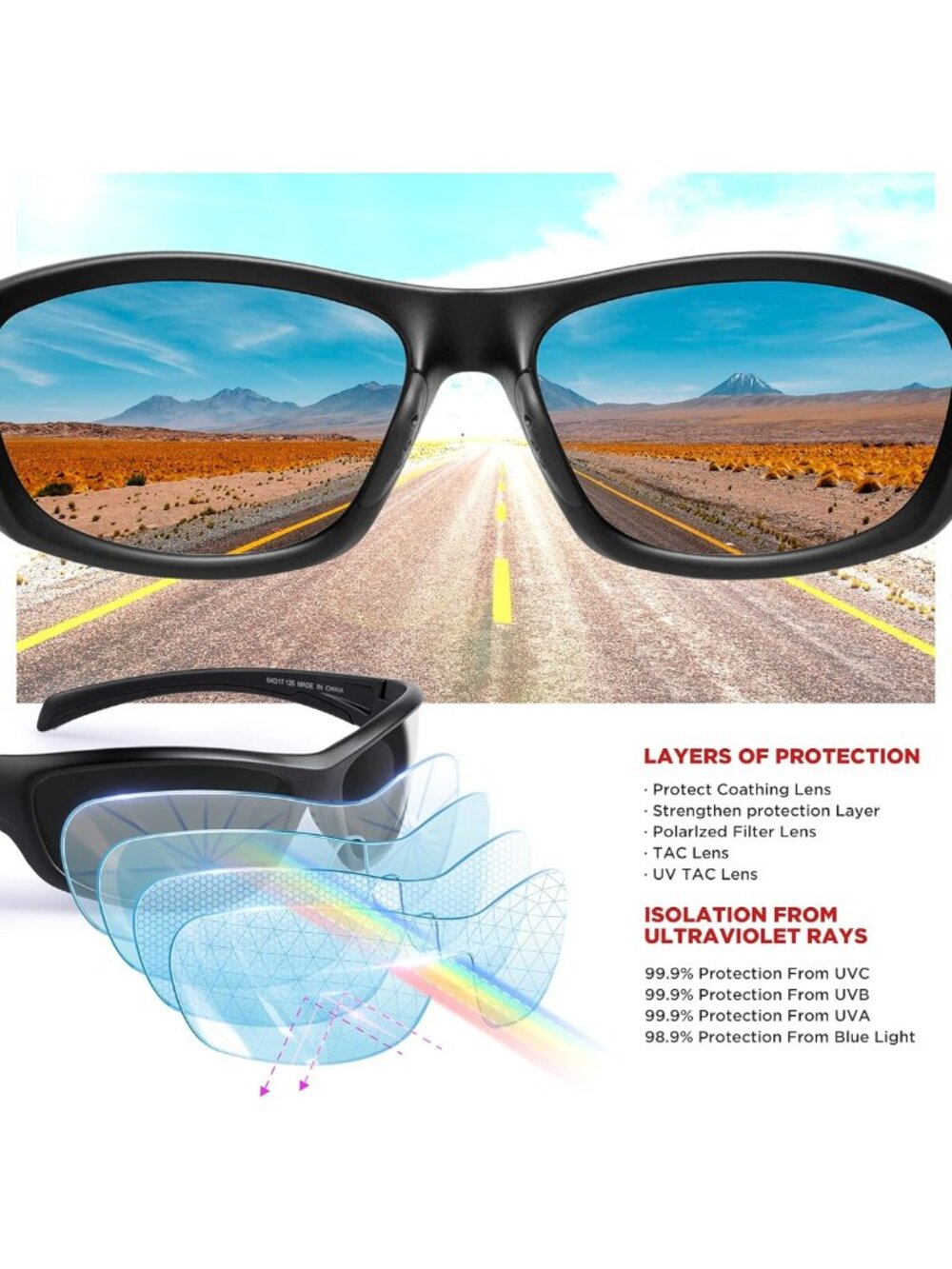 Polarized UV400 Sunglasses for Men & Women - Ideal for Fishing, Cycling - Picture 4 of 6